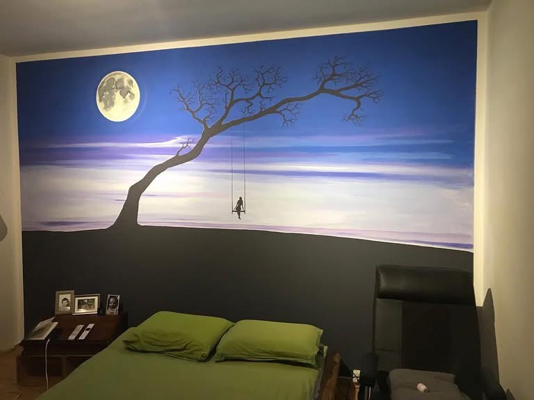 Murales notturno camera da letto fosforescente